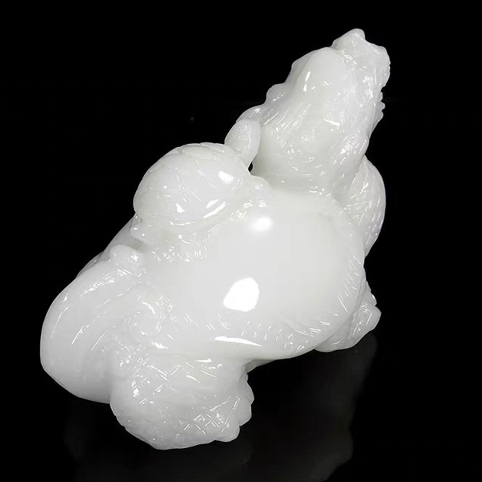 Estatua de Tortuga dragón de Jade Blanco, decoración de curativo
