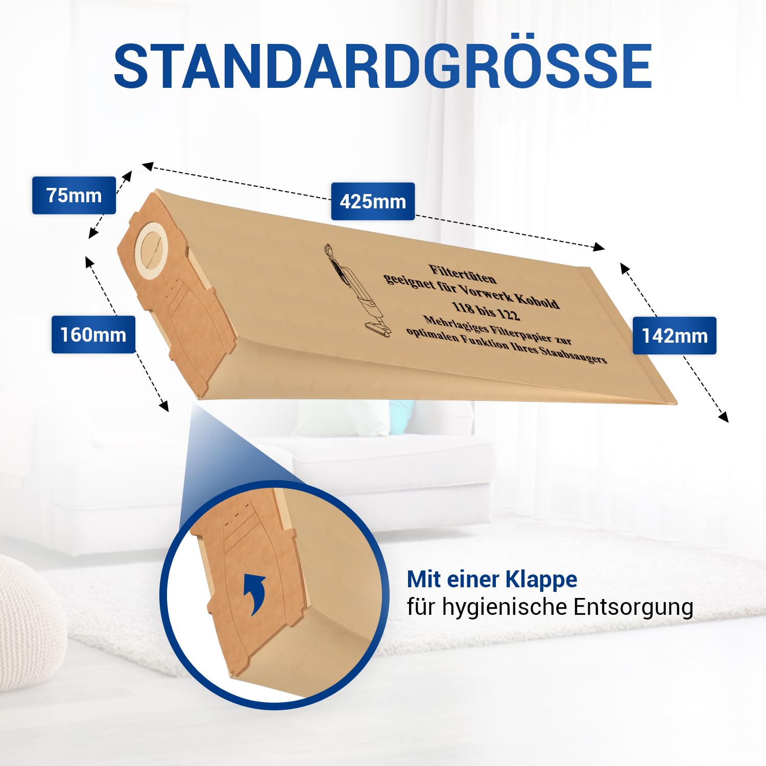 6 SACCHETTI FOLLETTO VK120 121 122 IN MICROFIBRA PER VORWERK