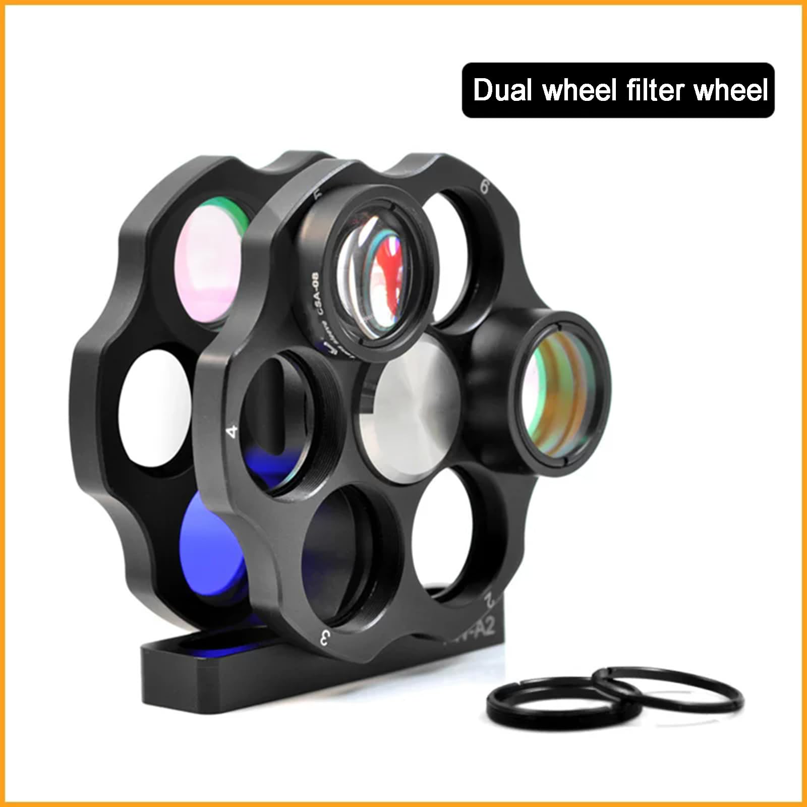 Soporte coaxial de rueda de filtro de 6 posiciones de 1 pulgada con agujeros de rosca SM1, equipo de laboratorio óptico giratorio para aplicaciones de investigación