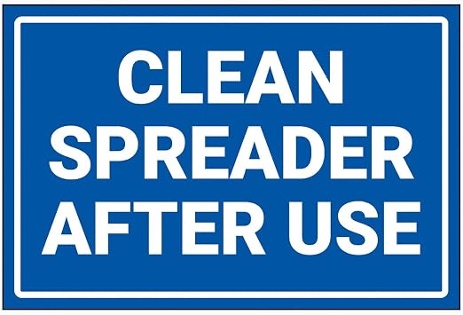 V Safety 72123BF-S VSafety Clean Spreader After Use Sign 400mm x 300mm-Self Adhesive Vinyl