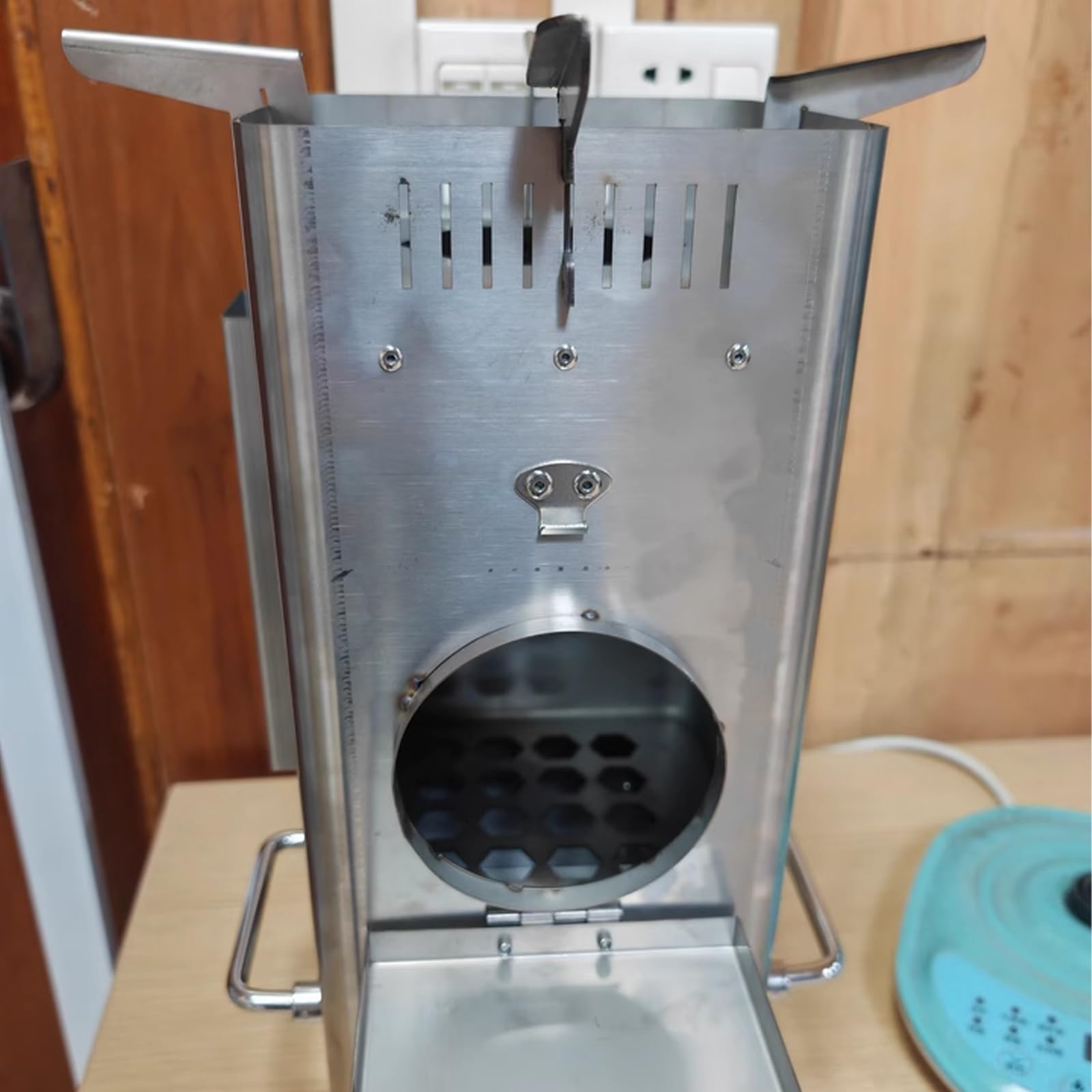 Stufa a Legna Piccola Realizzato in Acciaio Inox 201 Portapentole Rimovibile Mini Stufa a Legna da Campeggio con Cassetto Raccogli-cenere Adatto per Campeggio e Cucina