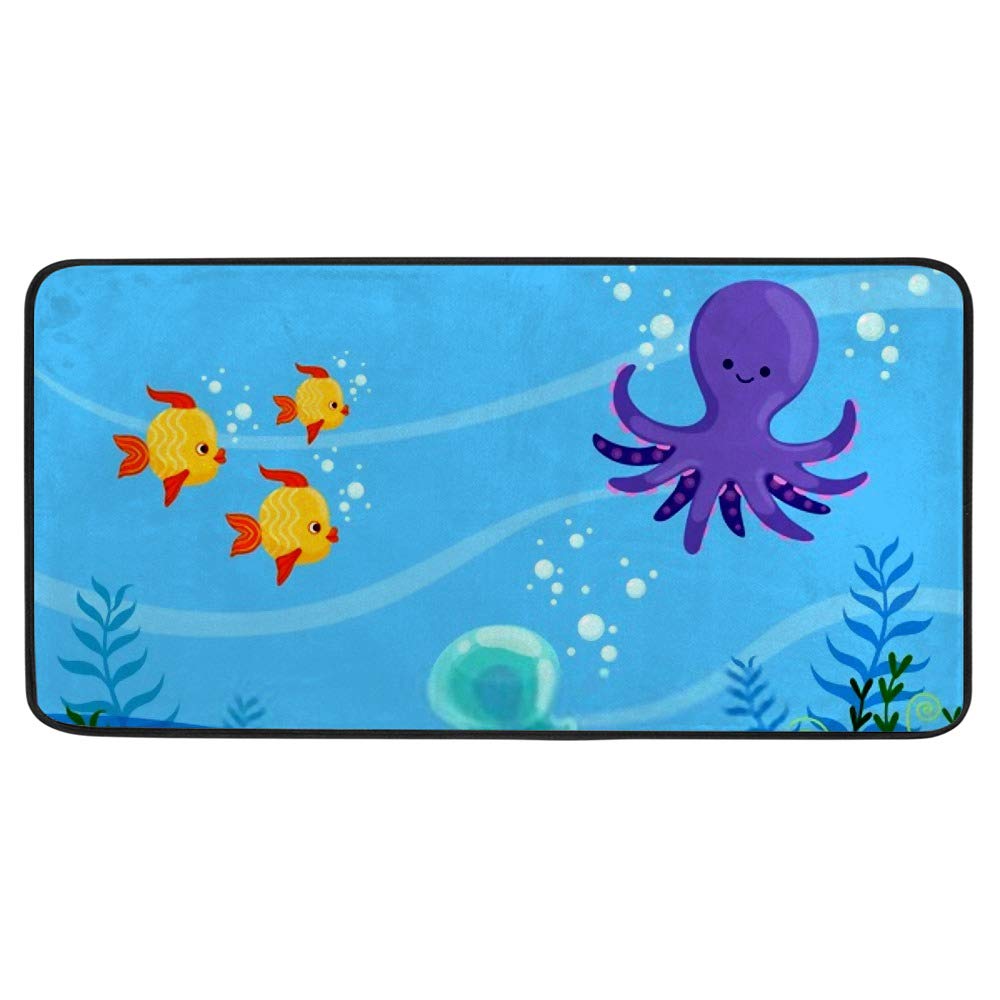 Tapis de cuisine récif corail coloré 100x50 cm en polyester CHEHONG