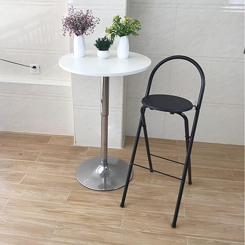 Miniatura 7 de YNLeMM Taburetes de bar modernos para desayuno, taburete plegable de madera con reposapiés trasero, taburete de bar plegable, altura de 26