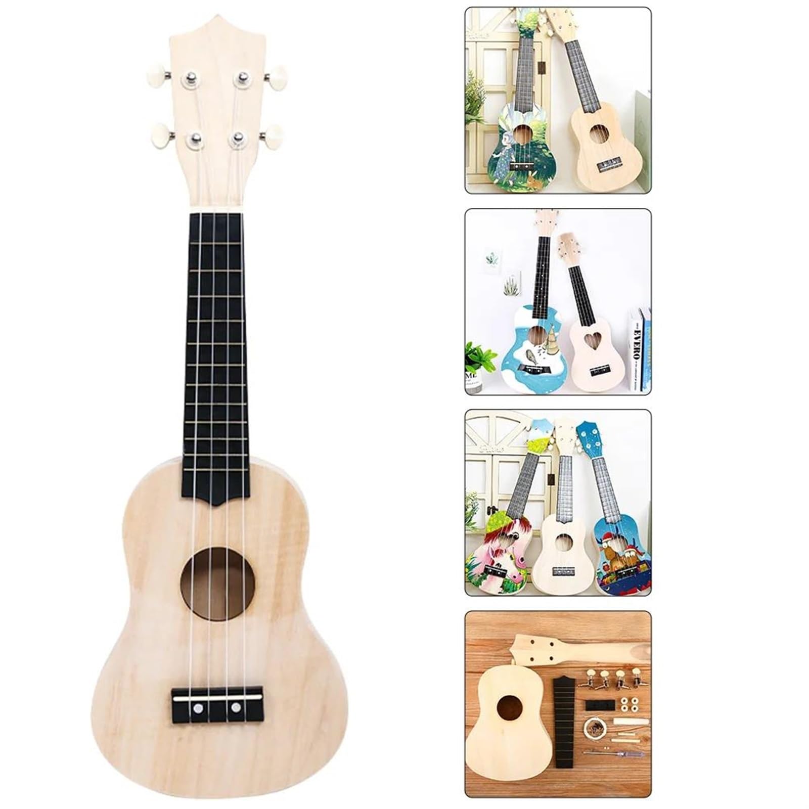 ukulele Kit Fai Da Te Per Ukulele Per Principianti Strumento A Corda Per Ukulele In Legno