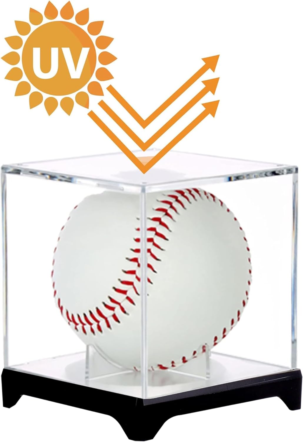 4 Pack(with Base) Baseball Display Case,UV Protected Acrylic Baseball Boxes for Display - Image 3