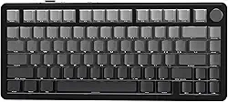 ATTACK SHARK X85 Teclado mecânico para jogos sem fio 75% Gasket com botão,BT5.0/2.4G/USB-C,acolchoamento de cinco camadas,RGB,5000mAh,troca a quente,teclas com impressão lateral (Moonlight)