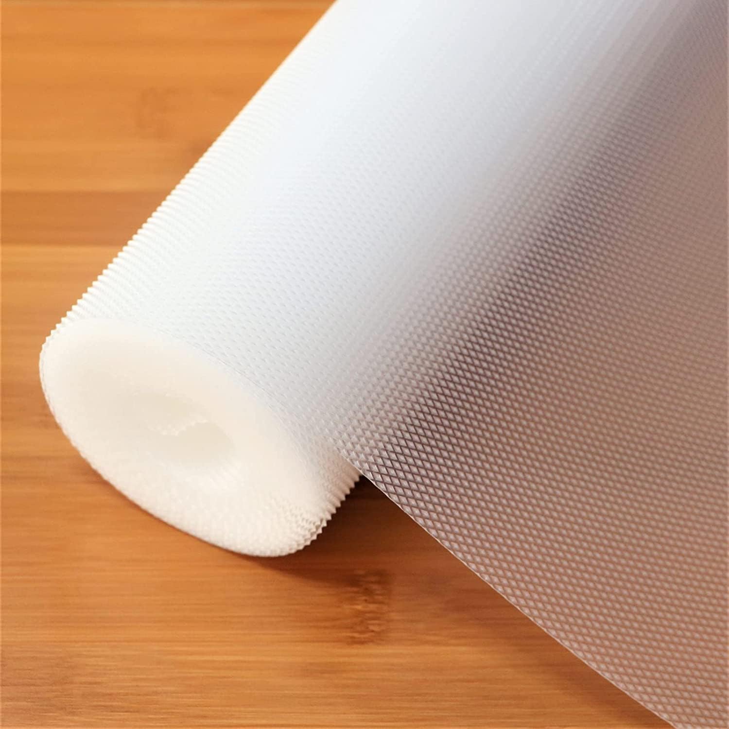 KayJen (45cmX3m) Transparent Food Grade EVA Anti Slip MatSheet for Fridge, Kitchen, Drawer, Shelf Liner, Table (Diamond Texture, Transparent)