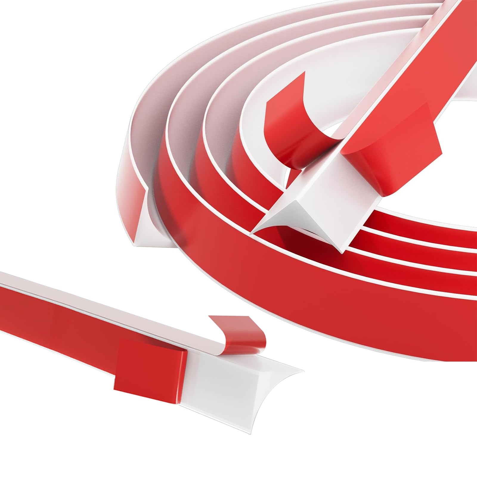 KMDZDZGS TPE Skirting Board Strip, Self Adhesive Ceiling Coving Trim, Flexible Wall Corner Edging Strip, 15 * 15 mm Water Retaining Seal Strip for Kitchen Sink,Bathroom Floor (White, 5M)