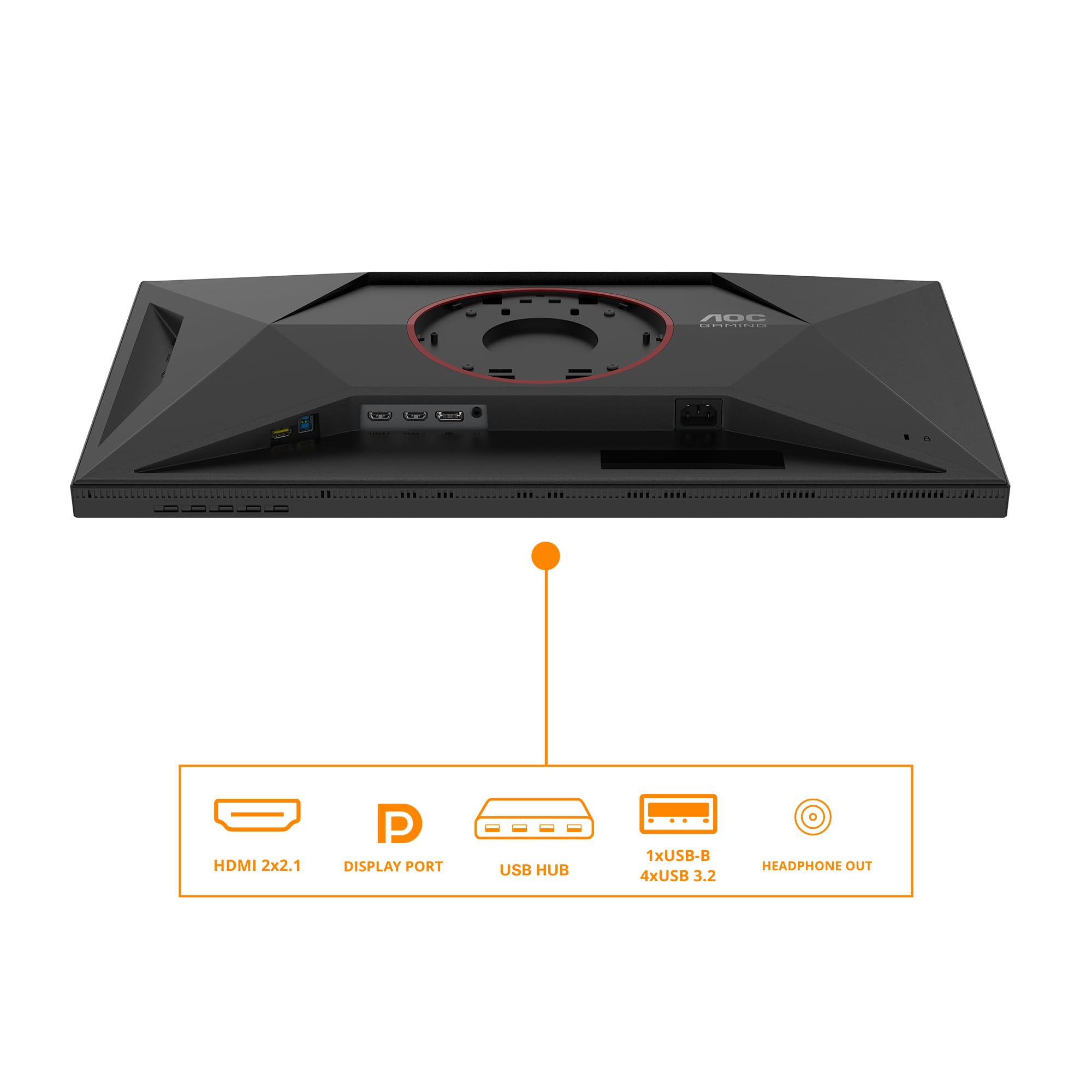 AOC Gaming Moniteur U27G4XM 27 Pouce, Dual Mode Fast IPS Dalle, 1ms GtG, HDR1000, G-Sync Compatible, Ajustable en Hauteur, USB Hub(3840x2160@160Hz; 1920x1080@320Hz HDMI 2X 2.1 DP 1x 1.4) Noir