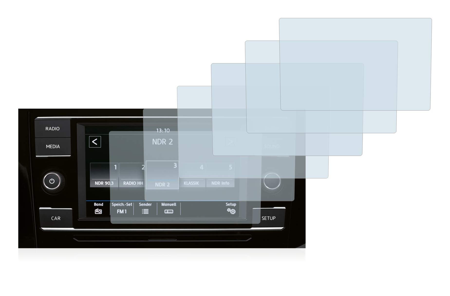 6 Pezzi Savvies Pellicola protettiva per Volkswagen T6 2015 Discover Media Plus 6.33