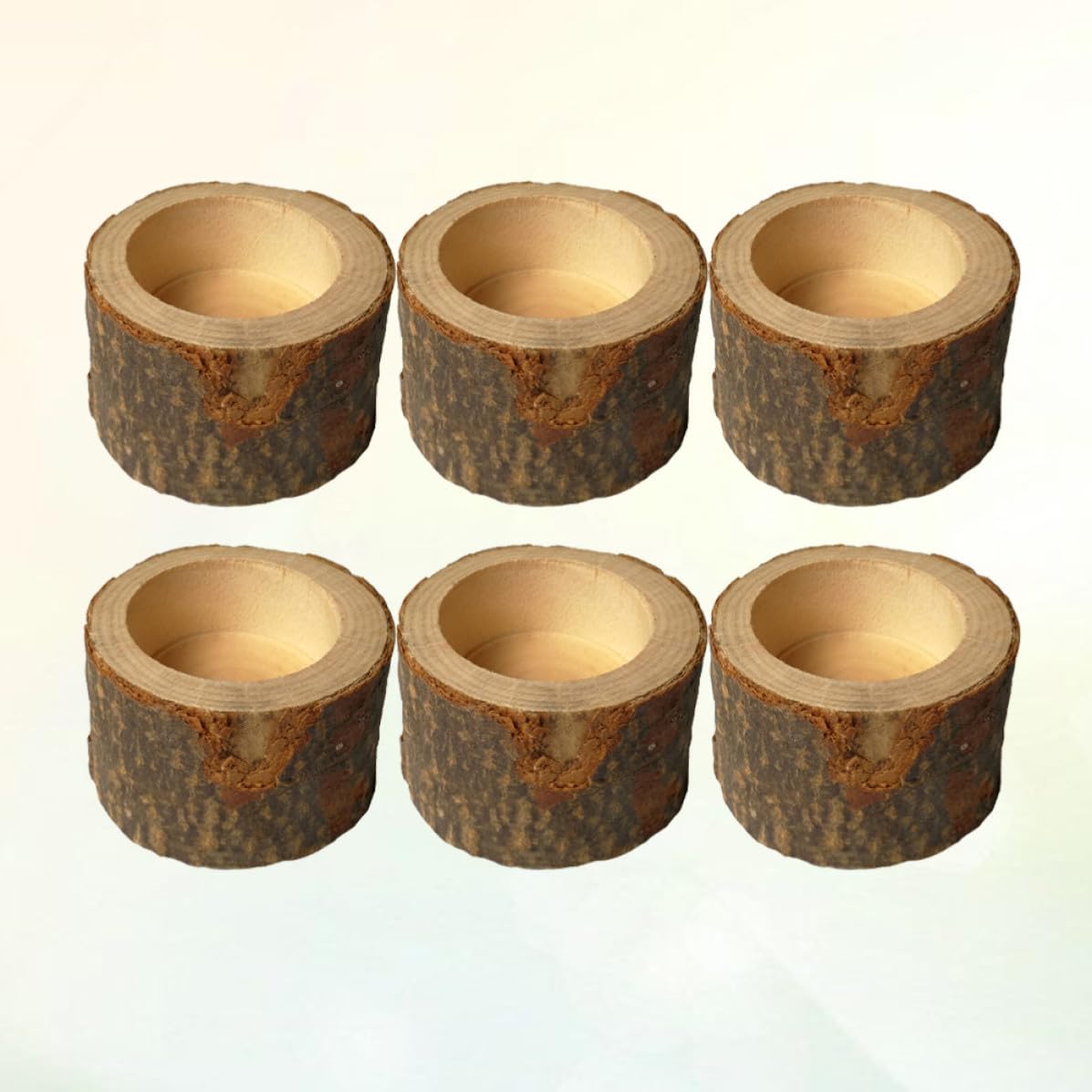 BESPORTBLE 12 Pezzi Portacandele Rustico in Legno a Ceppo per Candele