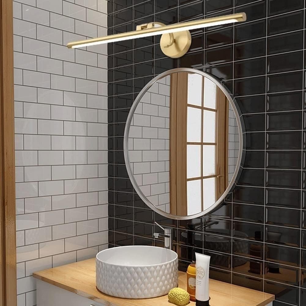 XBTGS Luci da parete a LED in ottone, moderne e resistenti, luci per specchio da bagno, luci lunghe in metallo per toeletta, corridoio, scale, specchio,