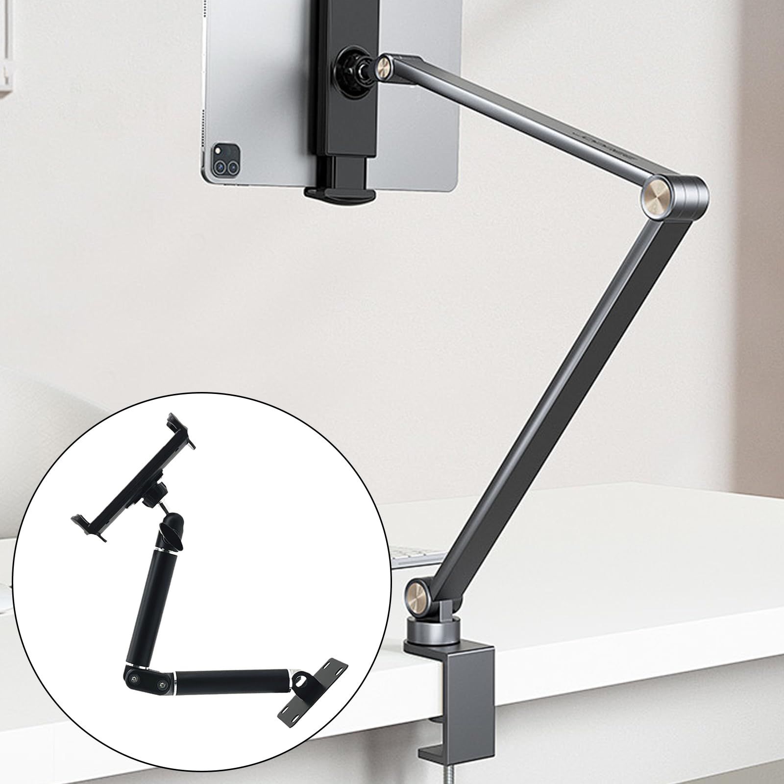Supporto da parete per tablet a 2 sezioni verticale regolabile Supporto da parete per tablet di grandi dimensioni per 4 tablet e telefoni da 13 pollici