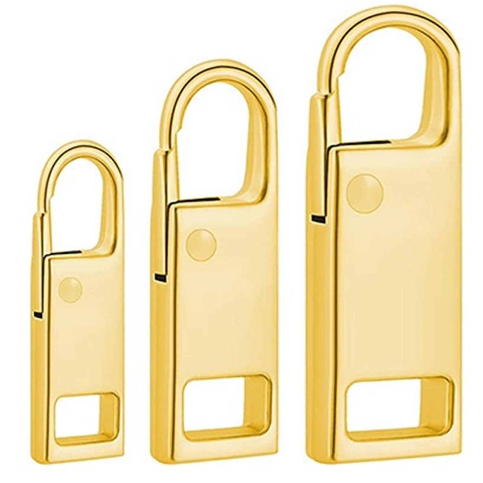 Piezas de recambio para tiradores de cremallera, Tiradores de cremallera Metal, 80 Uds., S/M/L, repuesto for ropa, chaqueta, manualidades, costura, cabezal con(Large)