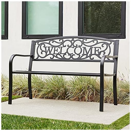 BELLEZE© 50"-inch Welcome Garden Decorative Patio Park Bench