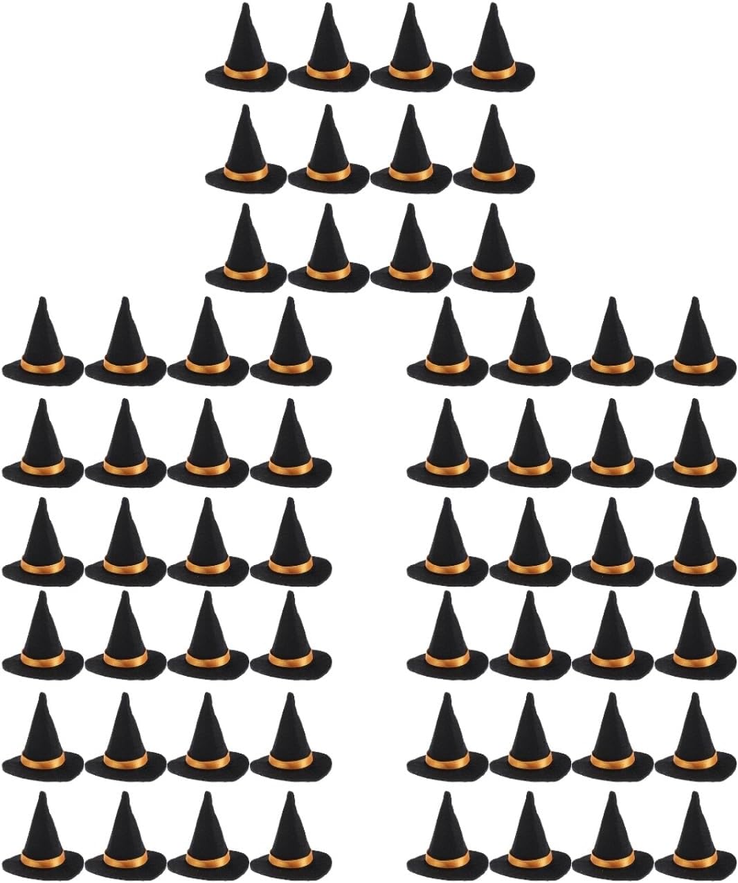 BESTOYARD 60Pcs Mini Witch Hats Decorations Felt Halloween Party Supplies Wine Bottle Toppers for Diy Crafts Table Decor