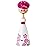 Vigar Dolls April Dish Brush with Ergonomic Handle and Dres-shaped Storage Holder - Scrub Brush for Pans, Pots, Kitchen Sink Cleaning, White, Pink