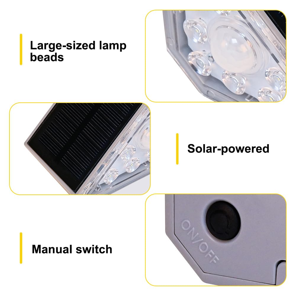 MiOYOOW Solar Treppenlicht, 2 Stück/4 Stück IP44 Wasserdichte Solar Treppenbeleuchtung mit 2 Montagearten für Terrasse, Garten, Stufen und Treppen