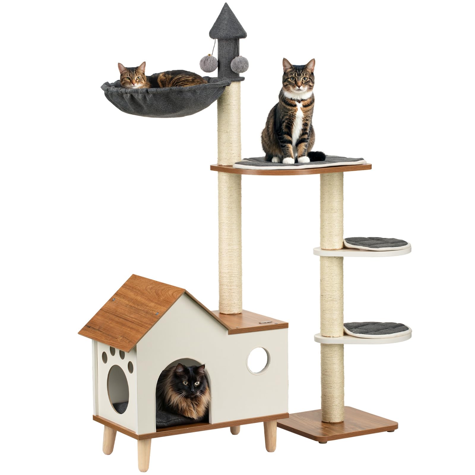 Happy & Polly Modern Cat Tree for Indoor Cats - 45
