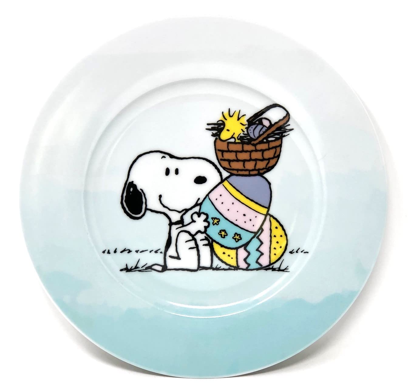 DesignwareEaster Peanuts Woodstock&Snoopy Heavy Porcelain Salad Luncheon Plate (8 Inches)