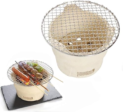 Griglia per barbecue in terracotta, piccola in ceramica, per il campeggio
