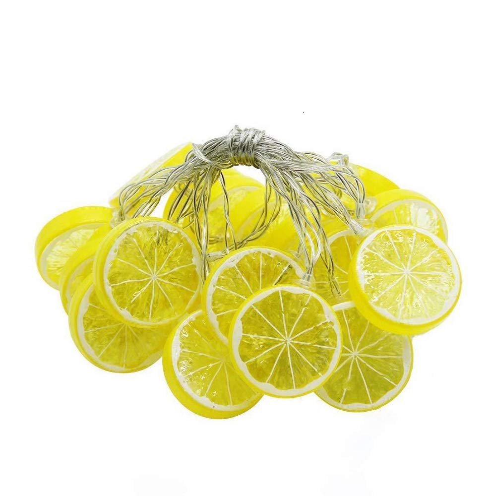 Fruit Lemon Slice String Lights LED Flashing String Battery Powered Indoor Outdoor Lighting Lamp for Wedding Home Birthday Garden Yard Patio Party Christmas Decorations (9.8ft/20 LED, Lemon slices)