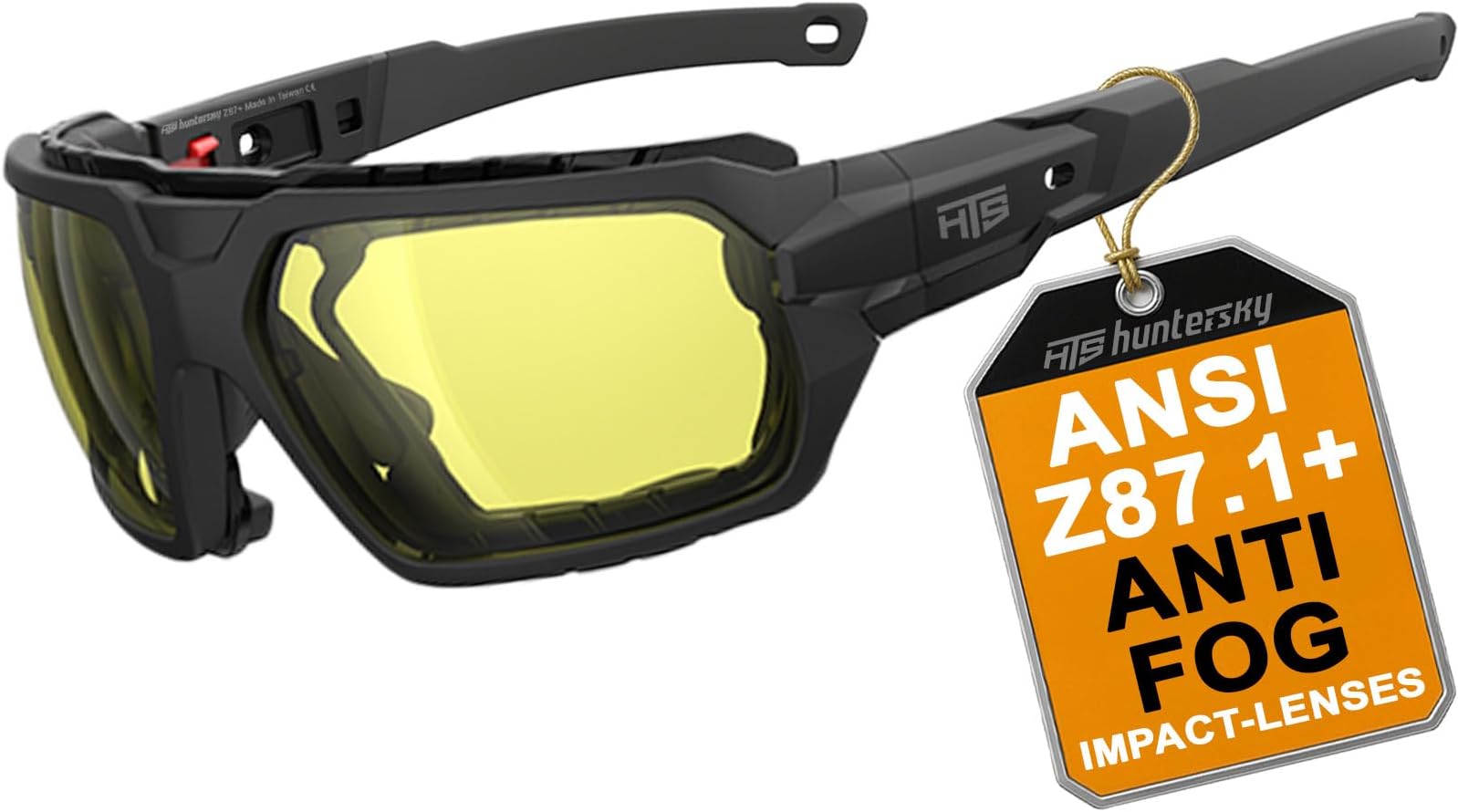 HTS HUNTERSKY Q37 Protective Powersports anti fog yellow tinted night vision driving riding glasses hunting Shooting Airsoft Skydiving Wind Dust proof