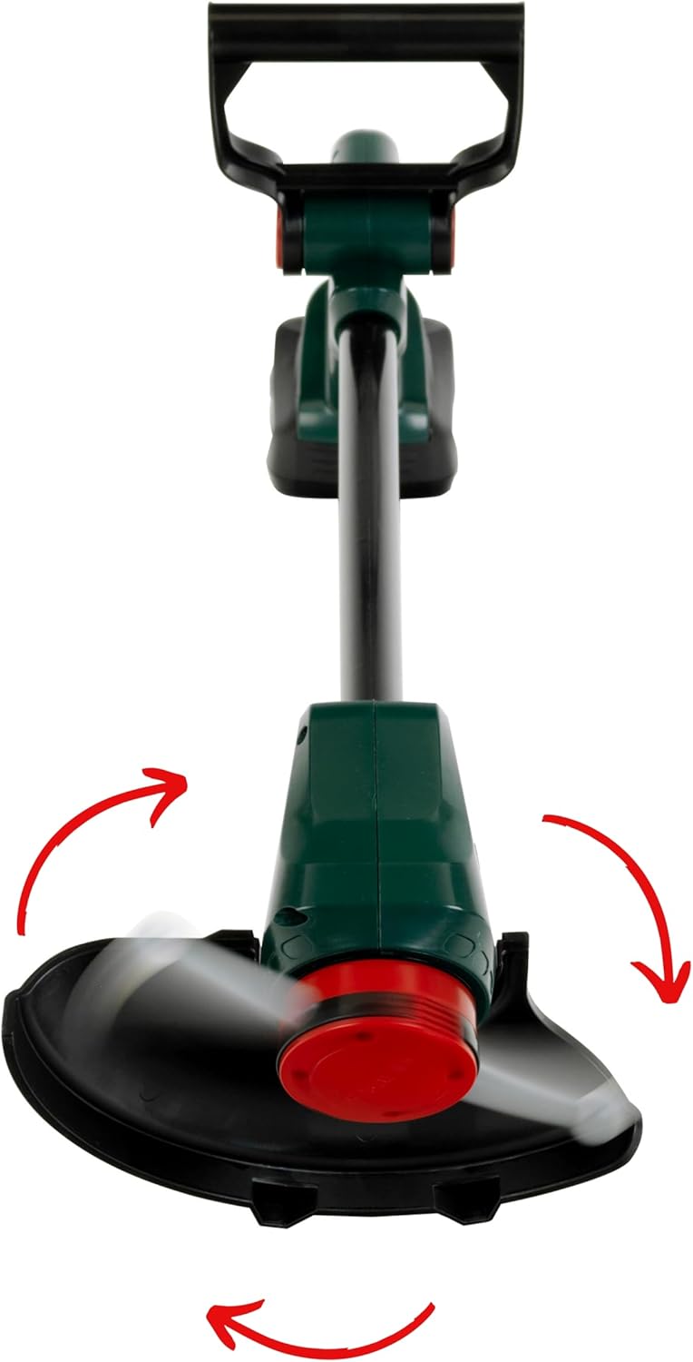 Theo Klein 2774 Bosch Easy Cut Lawn Trimmer Child-friendly Toy with Sound and Light Function, Battery Operated with Rotating, Illuminated Mowing Head, Toy for Children from 3 Years