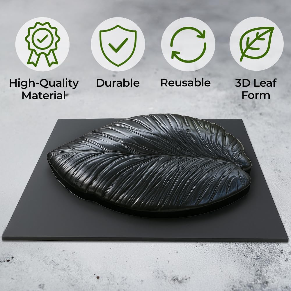 3D Leaf Shape Concrete Mold Cement Plastic ABS 2mm - Mold for Cement - Paving DIY Stepping Stone Decor Garden - Concrete Molds and Forms Reusable