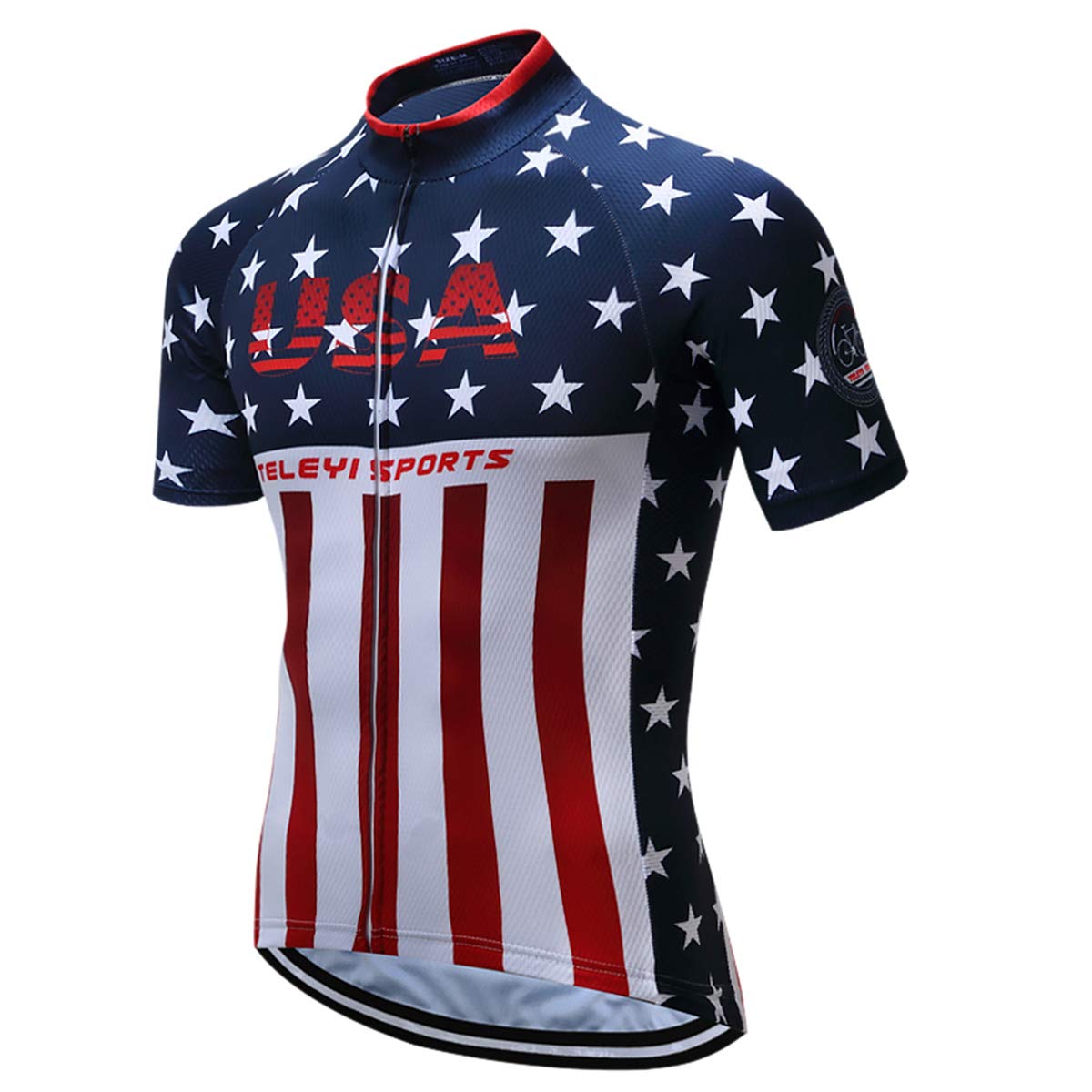 Men's Cycling Jersey Summer Cycling Shirt Short Sleeve Bicycle Clothing Breathable Full Zipper Bicycle Jacket with 3 Pockets