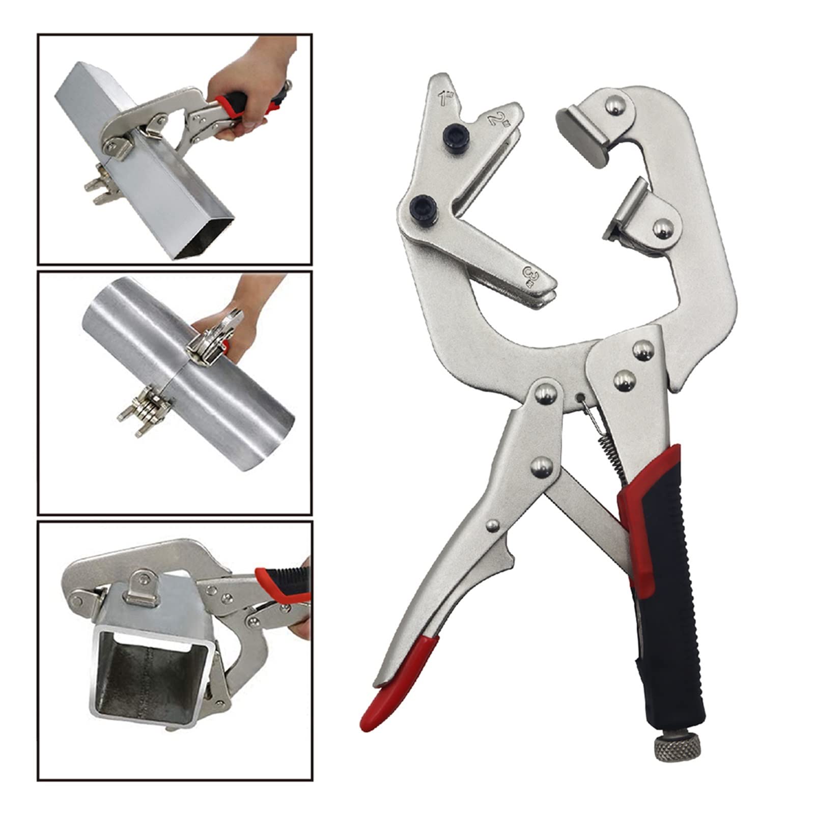Pinza a Morsetto C 2 in 1, Pinza Resistente, Regolabile, Angolo retto, per Saldatura, carpenteria, Lavorazione del Legno, Morsetto a Morsetto con Foro Tascabile.
