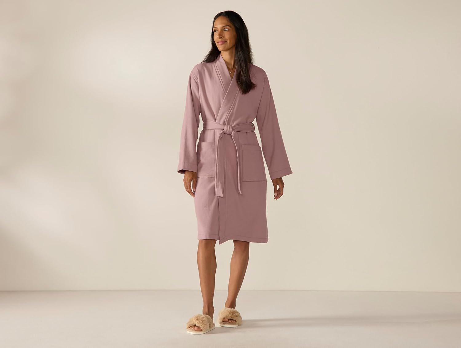 Coyuchi Organic Cotton Robe Unisex | Lightweight Breathable Terry | Soft Absorbent Sustainable Bathrobe - Image 6