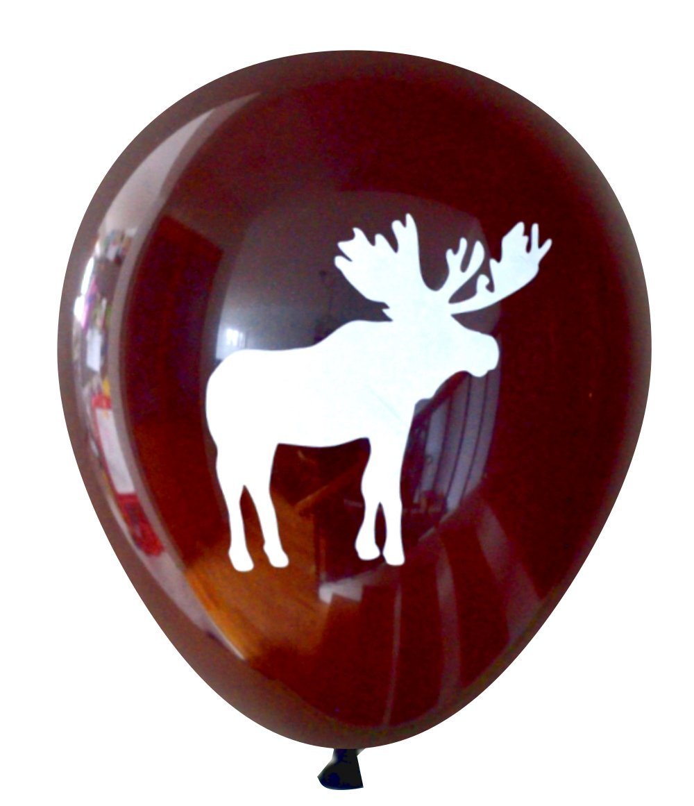 Moose Balloons (16 pcs) by Nerdy Words (Dark Brown)