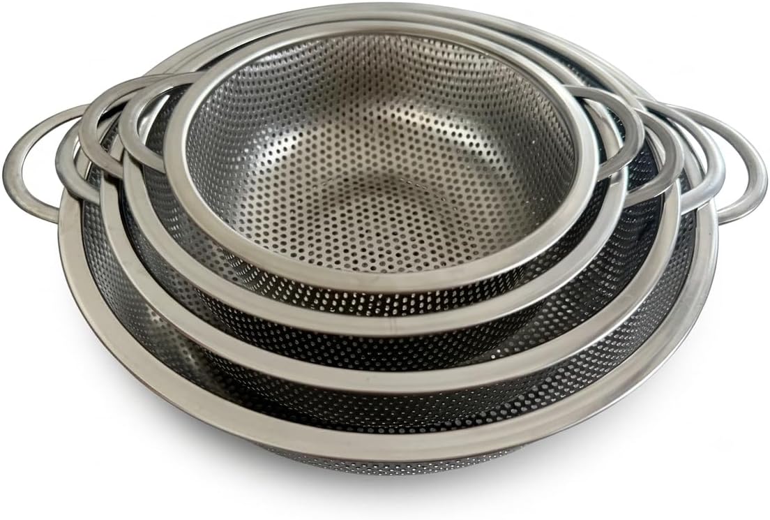 4-Piece Stainless Steel Mesh Strainer Set (16.5cm, 19.5cm, 22.5cm, 25.5cm)