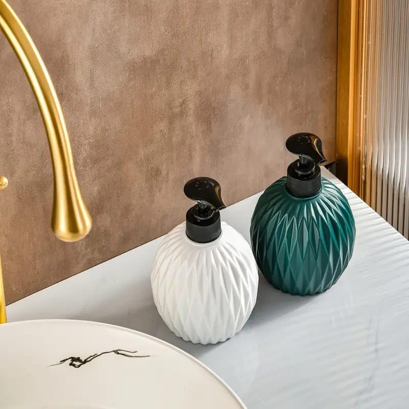 Image of Puno Liquid Soap Dispenser Bottle for Bathroom & Kitchen (Pack of 2) | Refillable Hand Wash Dispenser with Pump | Stylish Matte Finish Lotion Bottle for Countertops (Multiple Colors)
