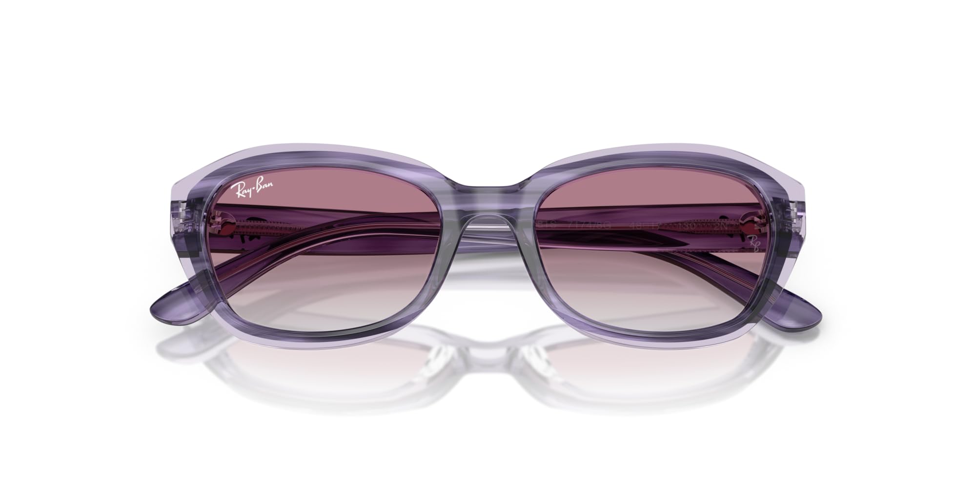 Ray-Ban Okulary przeciwsłoneczne unisex dziecięce Rj9081s, Fioletowy w paski na przezroczystym/szarym gradientowym fioletowym, 48 mm