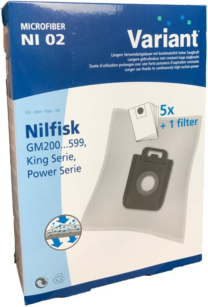 5 bolsas para aspiradoras Nilfisk Power Allergy : Amazon.es: Hogar y cocina
