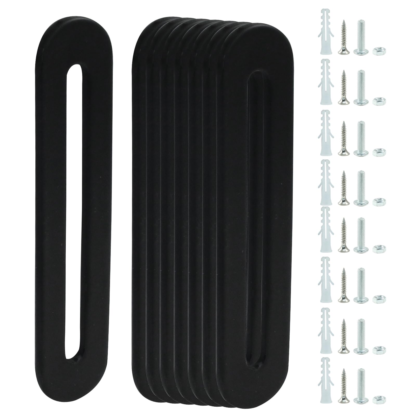 8 Pcs Adjustable Flat Mending Plate with Slot 90mm/3.54 Inch Straight Adjustable Corner Braces Stainless Steel Flat Brace Brackets for Wood Furniture Holder (Black)