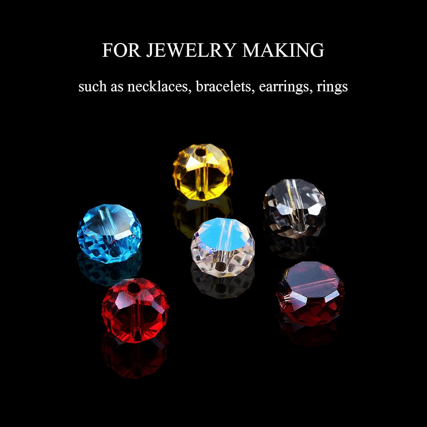 8mm Sparkle Flat Crystal Beads for Jewelry Making - Coin Spacer Round Slice Beads for Bracelets(78-82pcs, Crystal AB) - Image 5