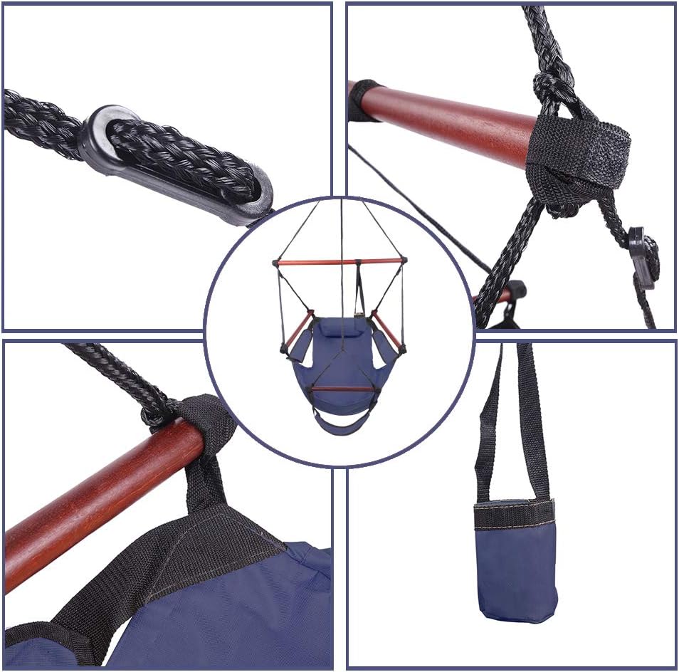 Hanging Chair with Detachable Pillow, Well-Equipped S-Shaped Hook High Strength Assembled Hanging Seat