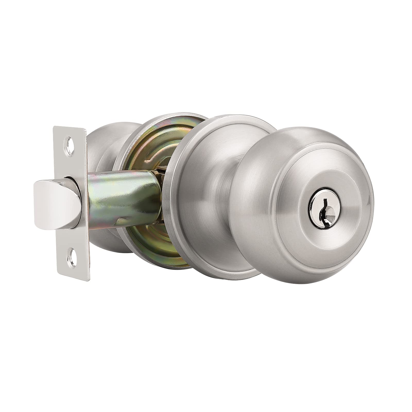 Antique Brass Door Knobs - Keyed Alike Lockset (Pack of 3) -13