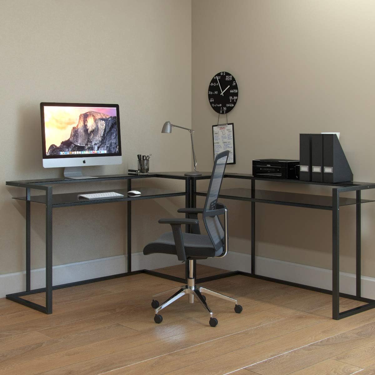 Authеntіс Crаzу Dеаlѕ Ryan Rove Belmac 3 Piece L Shaped Computer Desk - Home and Office Corner Organizer with Side Table and Keyboard Tray - Laptop, Monitor, Books - Black Glass 80% оƒƒ Dіѕсоunt Ryan Rove Belmac 3 Piece L Shaped Computer Desk - Home and Office Corner Organizer with Side Table and Keyboard Tray - Laptop, Monitor, Books - Black Glass