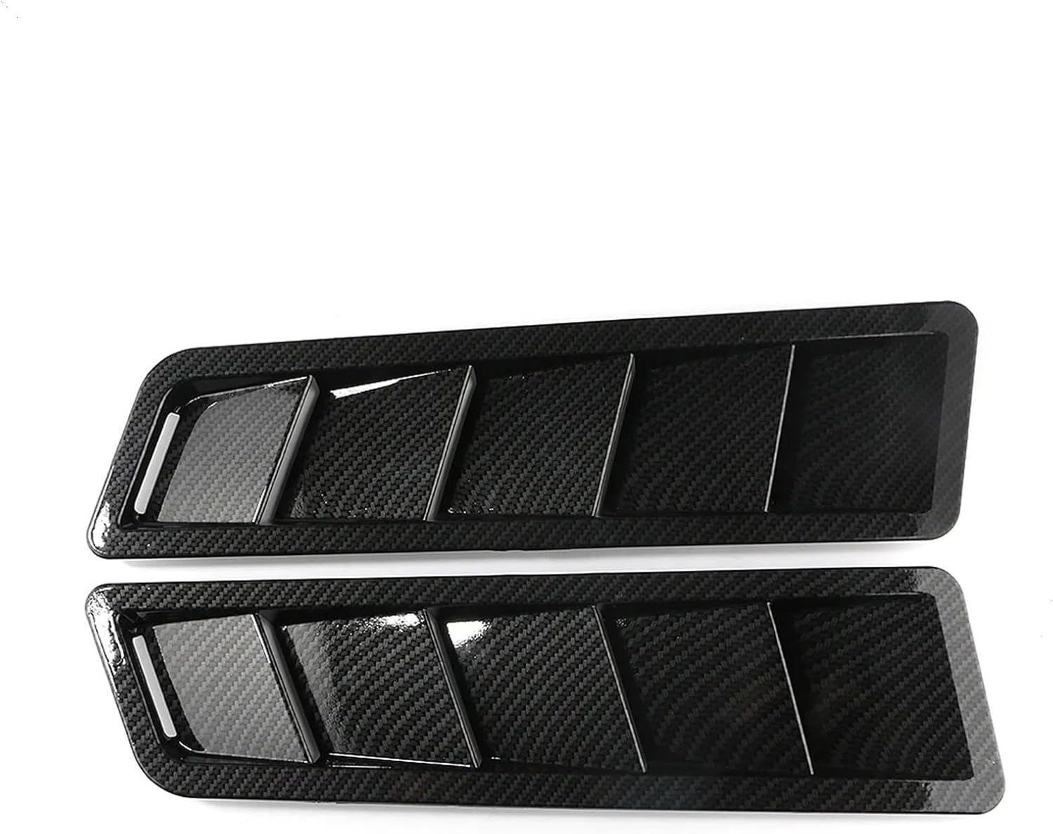 2Pcs Car Hood Scoop Styling Air Vent Trim Louver Air Flow Decor Hood Vents Scoop Bonnet Louvers Spoiler Trim (Carbon Fiber)