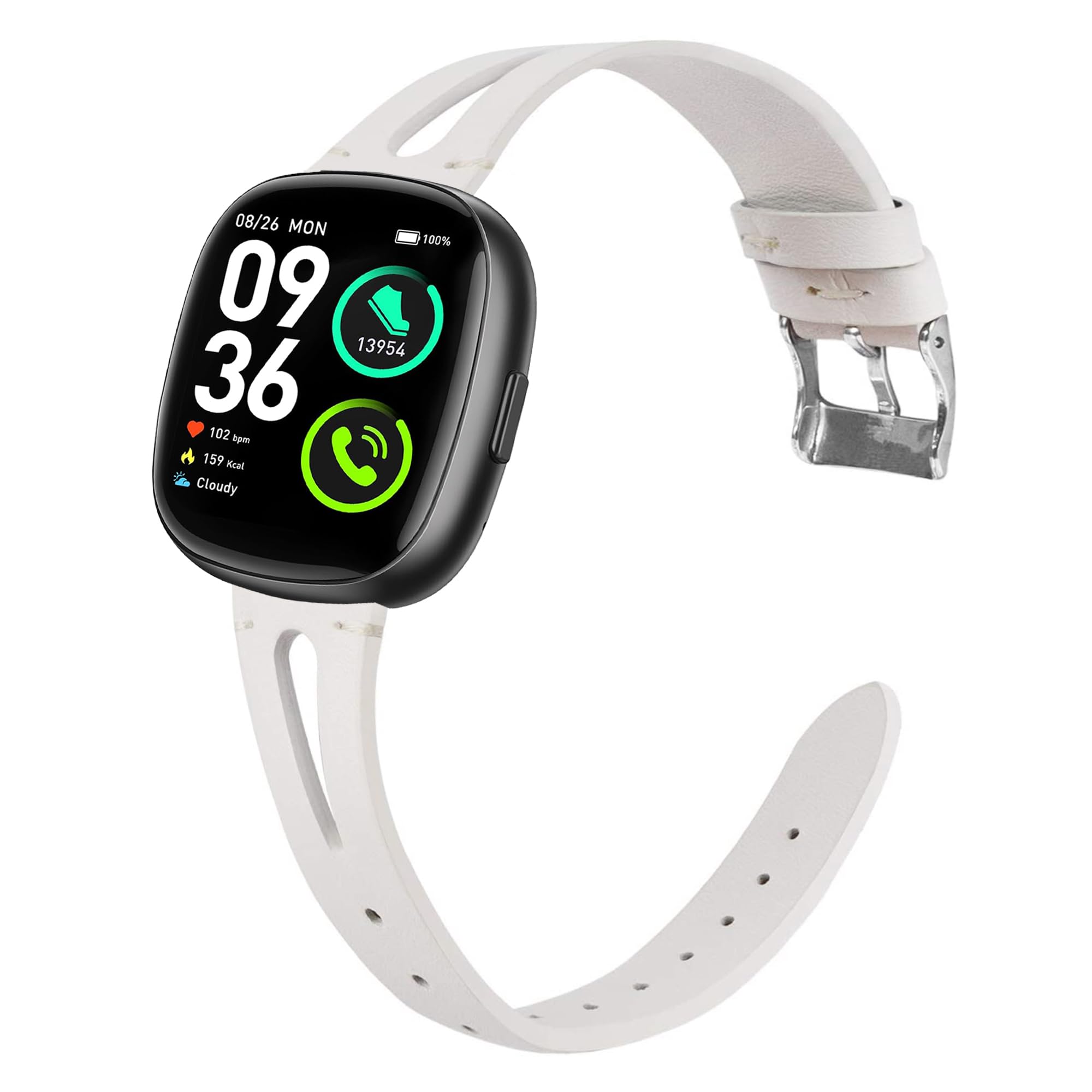 Compatible with Sanorum Smart Watches Band, 20mm, 22mm Slim Vintage Leather Strap Replacement for Women, Man, Wristband Accessories Compatible for