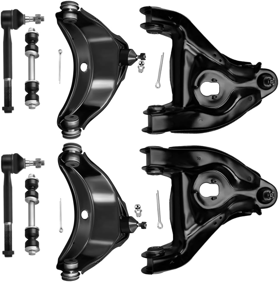 ECCPP - 8PCS Front Suspension Kit For Chevy C1500 For Chevy C2500 For Chevy Tahoe For GMC C1500 For GMC C2500 For GMC Yukon Upper & Lower Control Arm And Ball Joint Outer Tie Rod End Sway Bar End Link