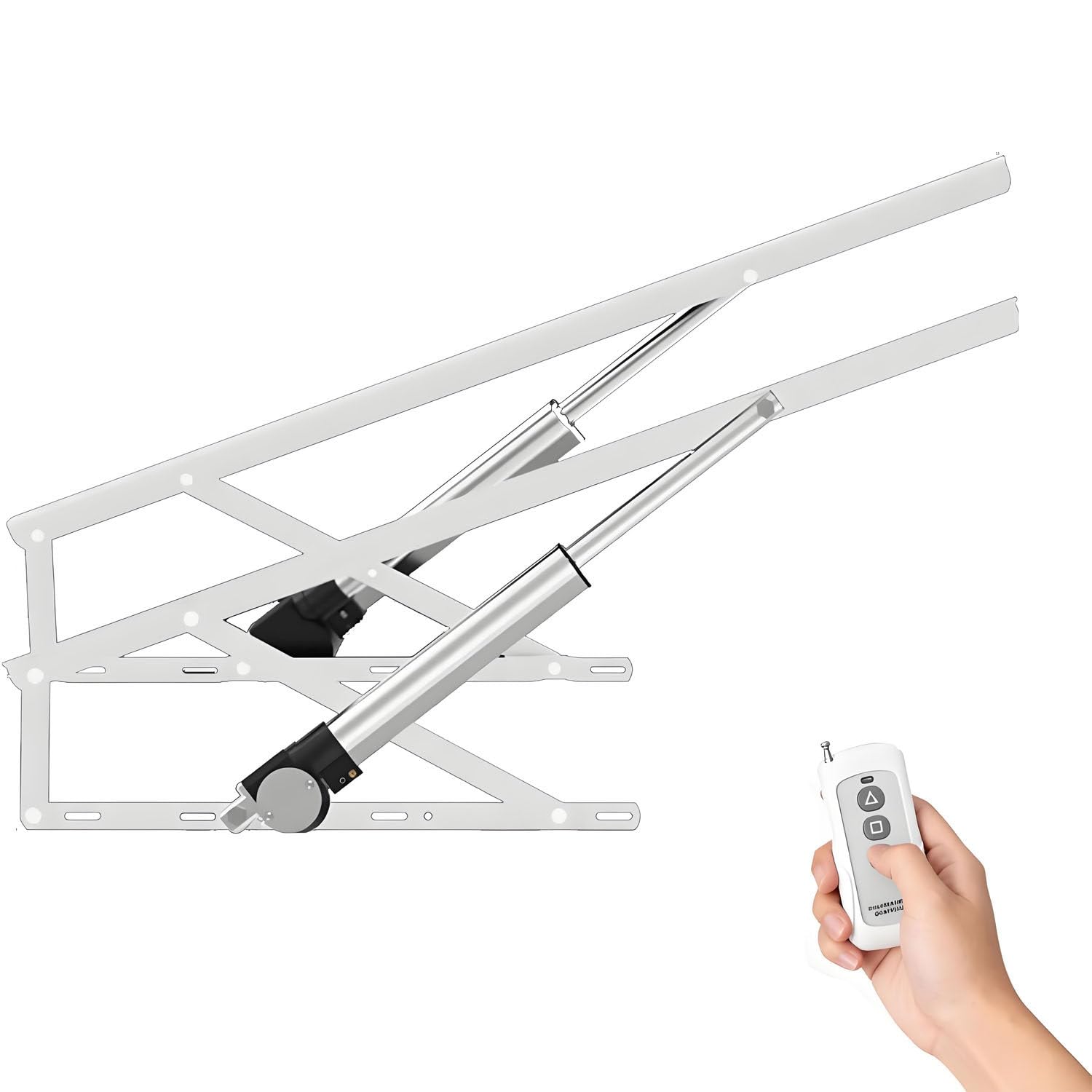 UORDBY Bed Storage Lift Mechanism, 2 PCS Smart Home Electric Bed Lift Mechanism, 600kg Load Capacity, with Remote Control for Storage Box Bed Sofa, DIY Project White-0.8m