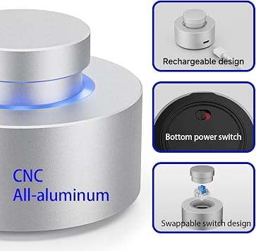 Remote PC Power Switch, Desktop ON Off Power Button PC, Wireless PC Power Button for Computer Motherboard (Silver)