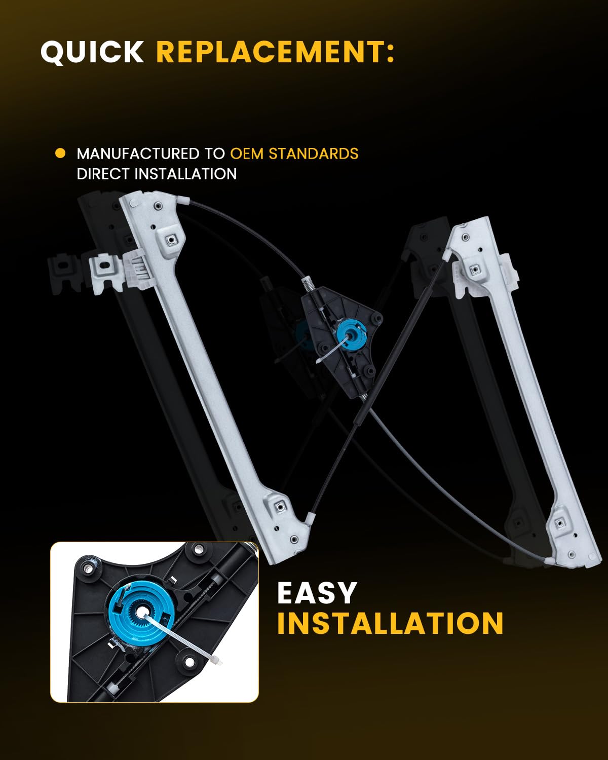 Power Window Regulator Without Motor,Front Driver Side Compatible with Nissan Maxima 2009 2010 2011 2012 2013 2014 Sedan,Replace# 752-458 752458 80721-9DH0A 807219N00A