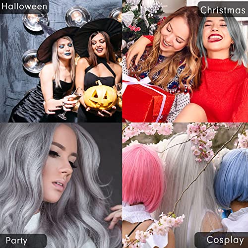 Mqupin Temporary Hair Color Wax,Natural Hair Dye, Washable Hair Paint Wax For Party, Diy,Cosplay,Club,Masquerade, Halloween, Date(White) #TOP3