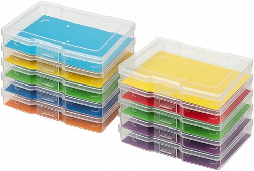 Novelinks - Cajas transparentes para fotos de 4 x 6 pulgadas, estuches de plástico para almacenamiento, 10 unidades